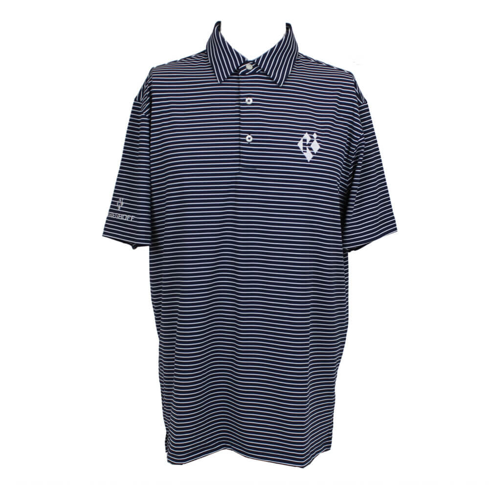 Bamboo Eco Tec Men’s Polo Shirt, Navy/White Striped