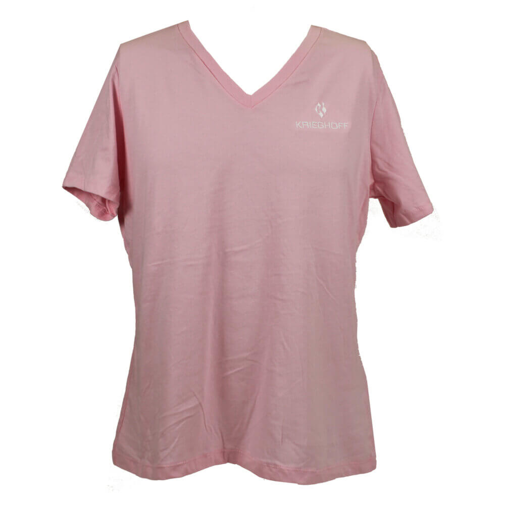 Krieghoff Ladies’ V-Neck T-Shirt, Relaxed Fit, Pink